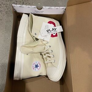 Converse x Comme des Garçons PLAY Chuck 70 High Top in Cream size 11 men’s